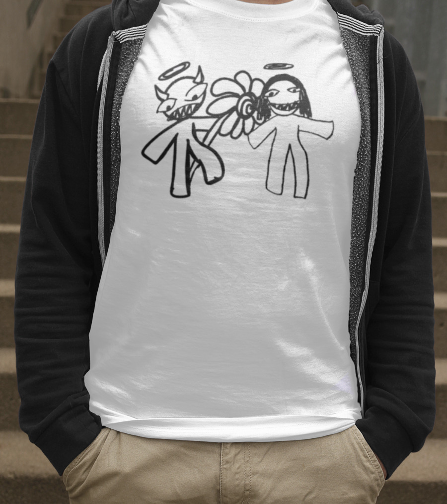 I Believe In You Angel And Devil Drawing T-Shirt