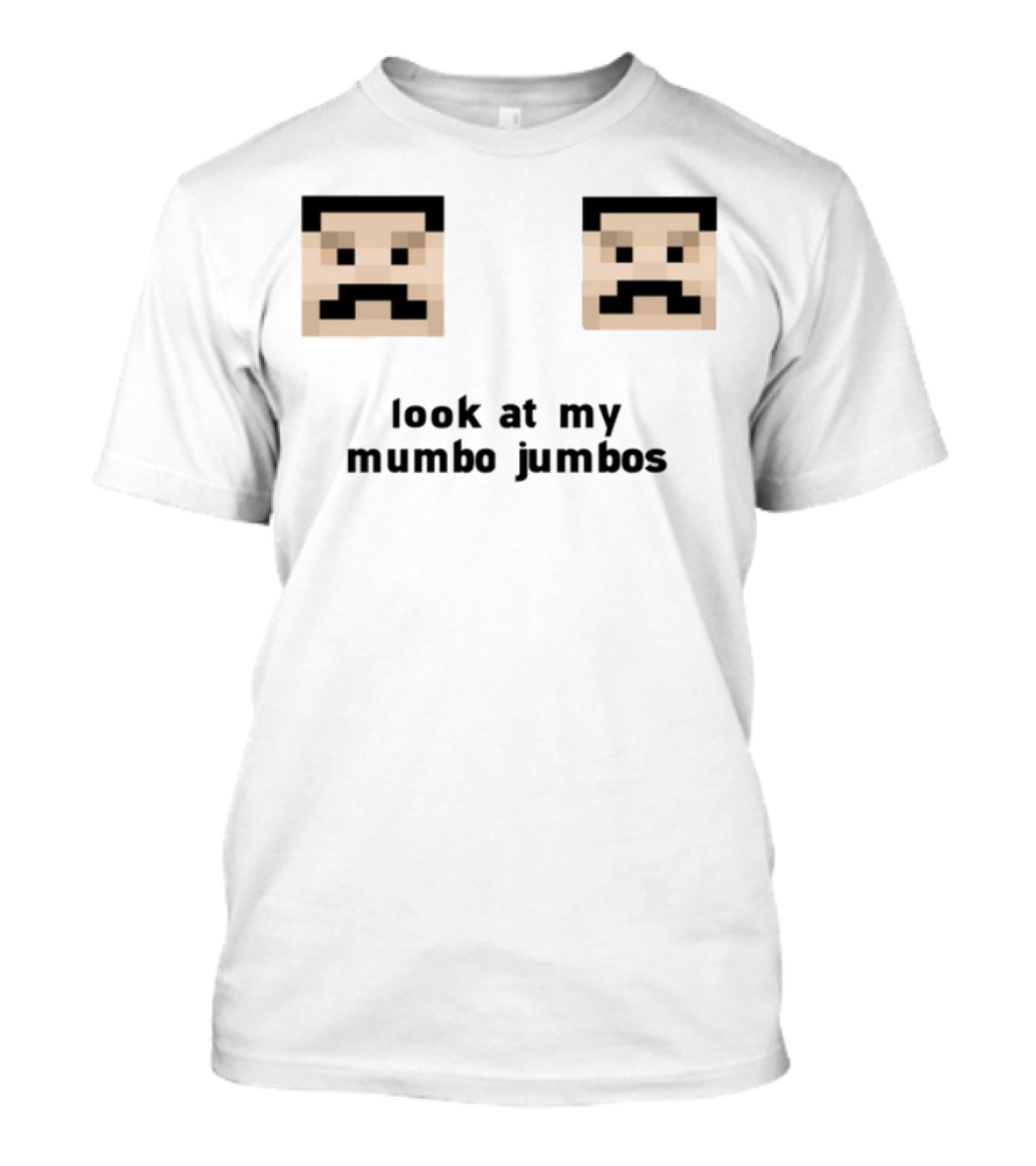 Minecraft Pixel Art Mustache Faces Look At My Mumbo Jumbos T-Shirt