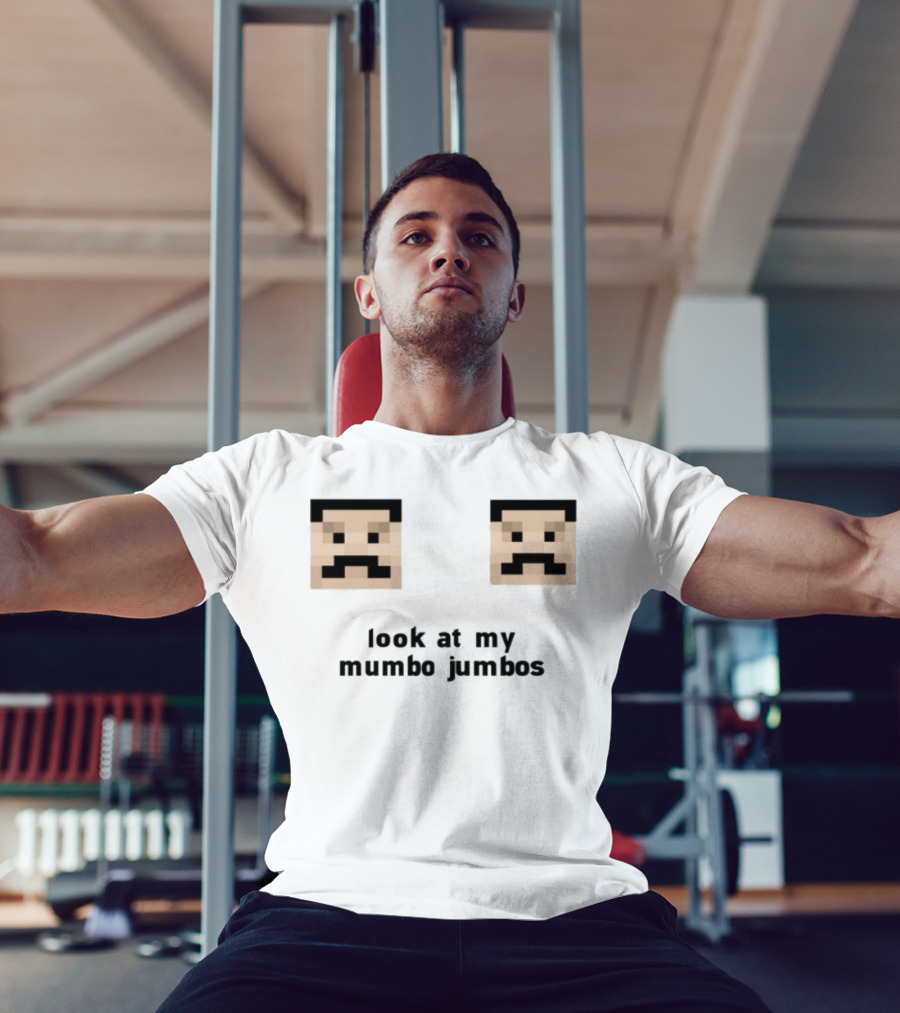 Minecraft Pixel Art Mustache Faces Look At My Mumbo Jumbos T-Shirt