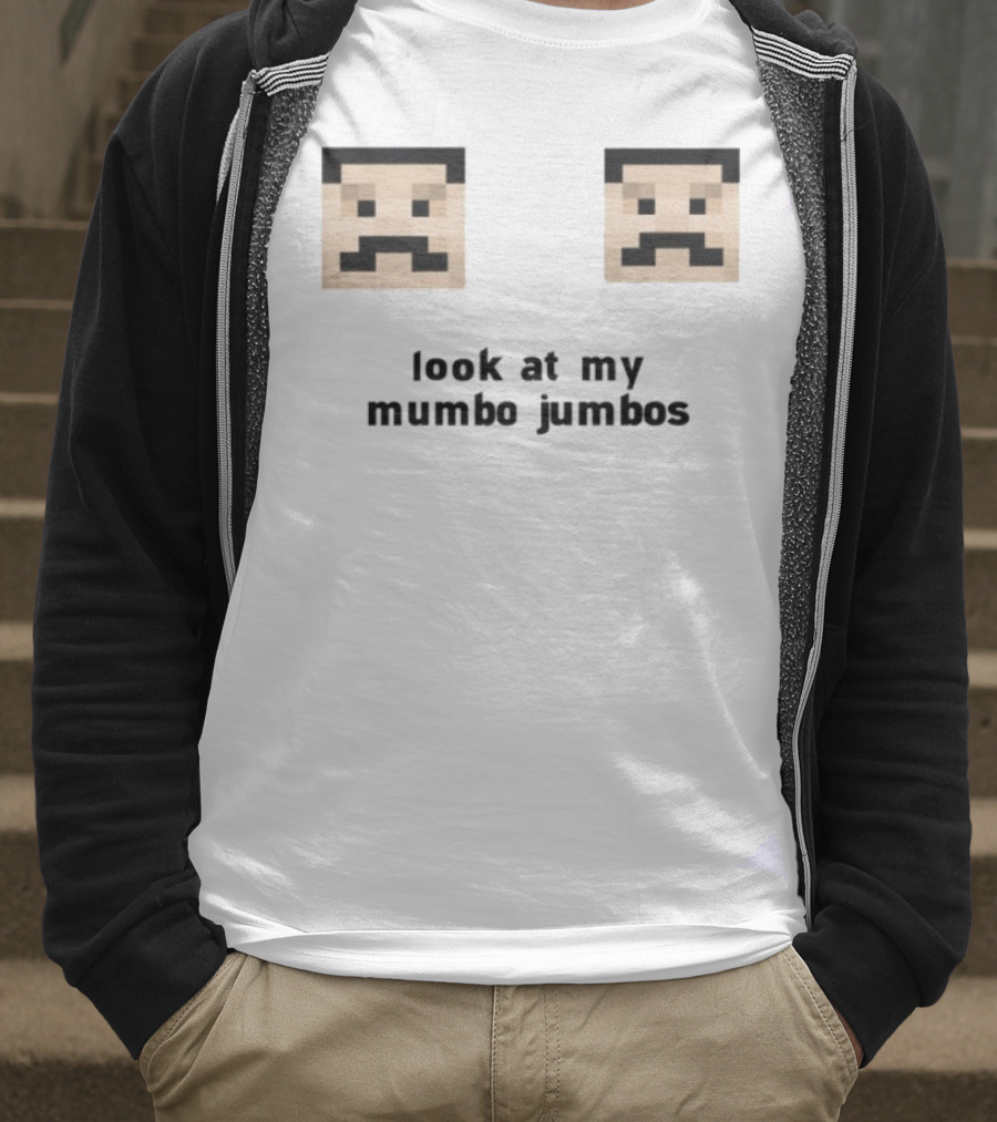Minecraft Pixel Art Mustache Faces Look At My Mumbo Jumbos T-Shirt