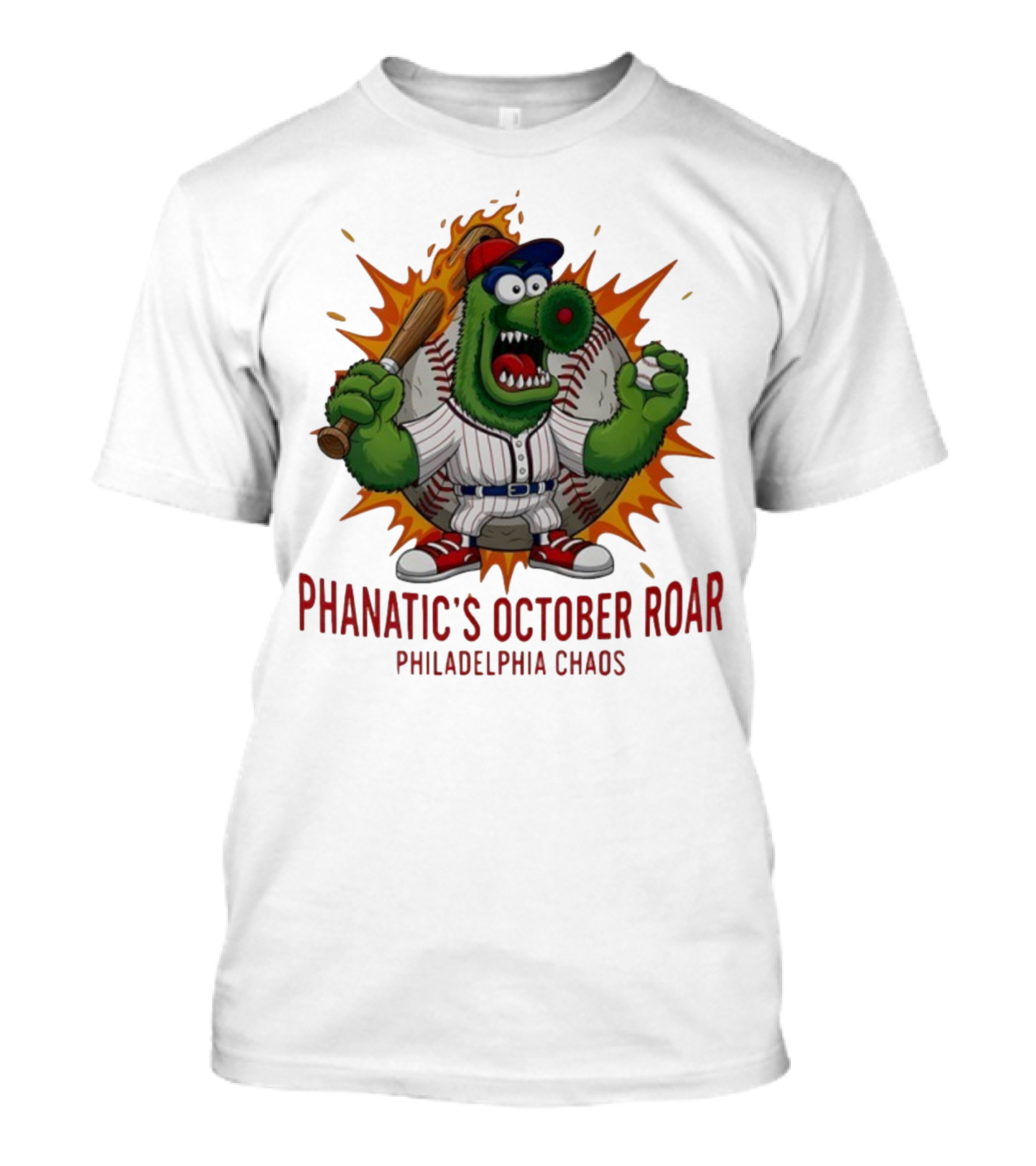 Philadelphia Phillies Baseball Phanatic's October Roar Philadelphia Chaos Mascot T-Shirt