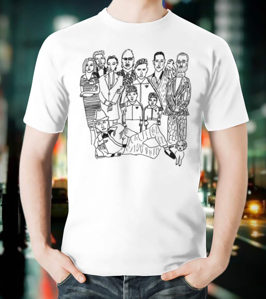 Royal Tenenbaums Cast Illustration Wes Anderson Film Fashion Statement T-Shirt