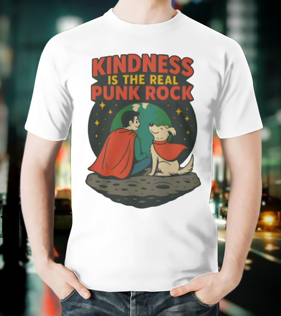 Kindness Is The Real Punk Rock Superman And Krypto Cartoon T-Shirt