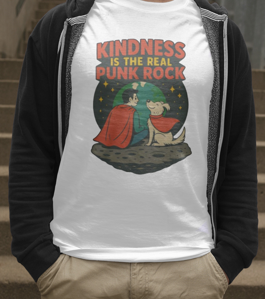 Kindness Is The Real Punk Rock Superman And Krypto Cartoon T-Shirt
