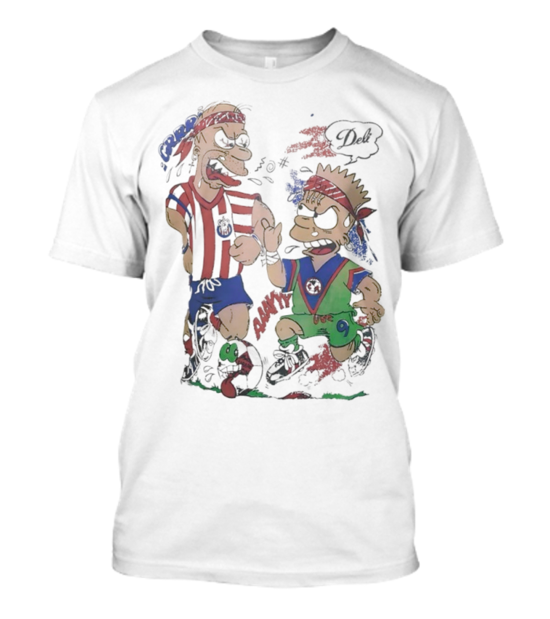 The Simpsons Homer C.D. Guadalajara Bart Club América Soccer Rivalry T-Shirt