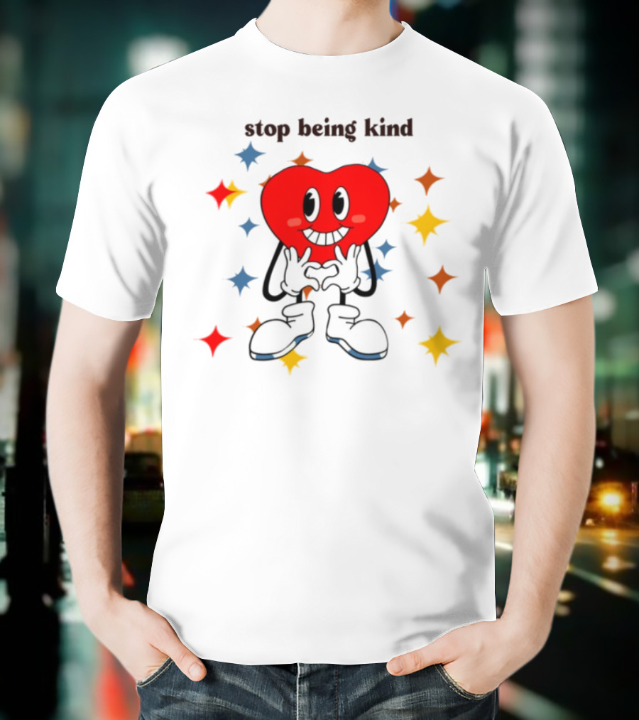 Transphobic Stop Being Kind Heart Character With Colorful Stars T-Shirt