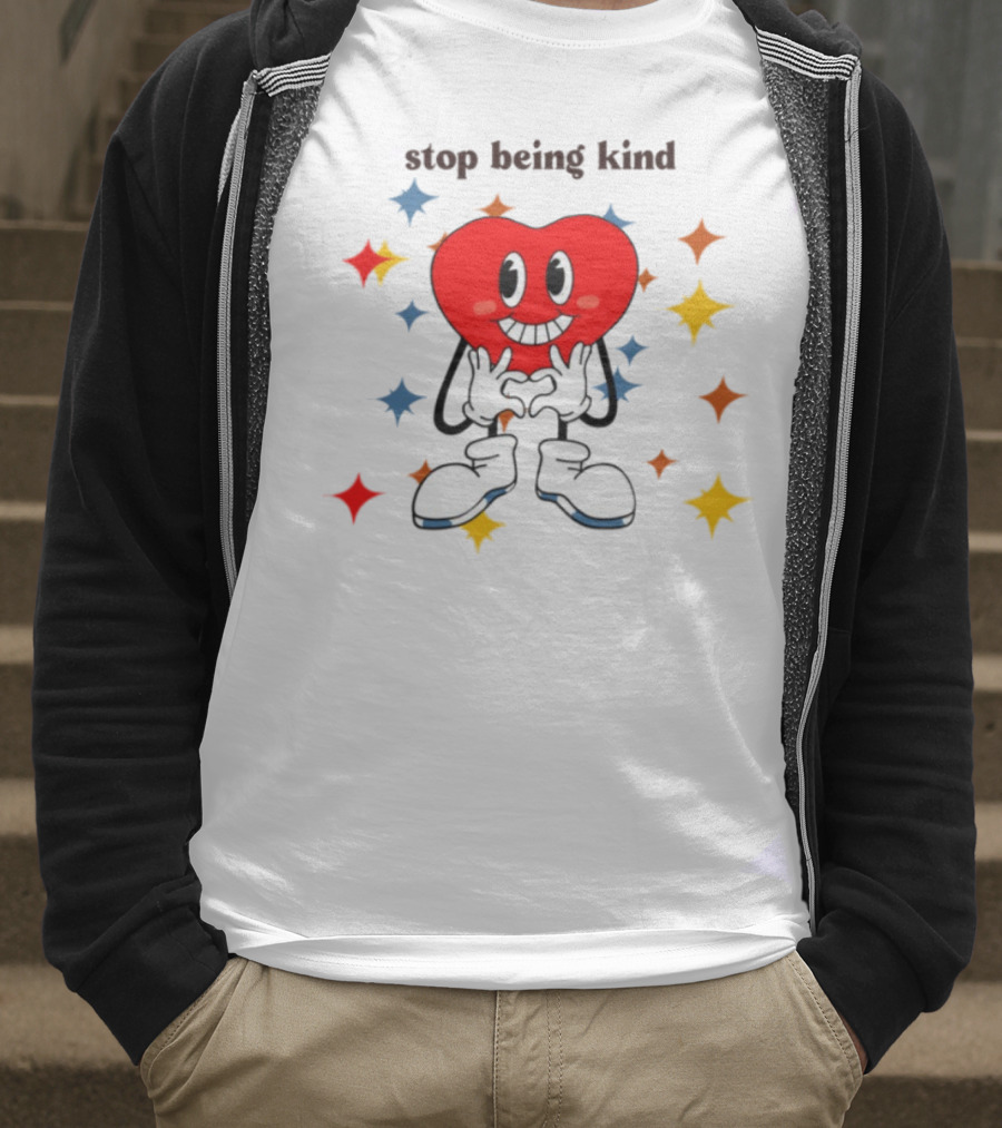 Transphobic Stop Being Kind Heart Character With Colorful Stars T-Shirt