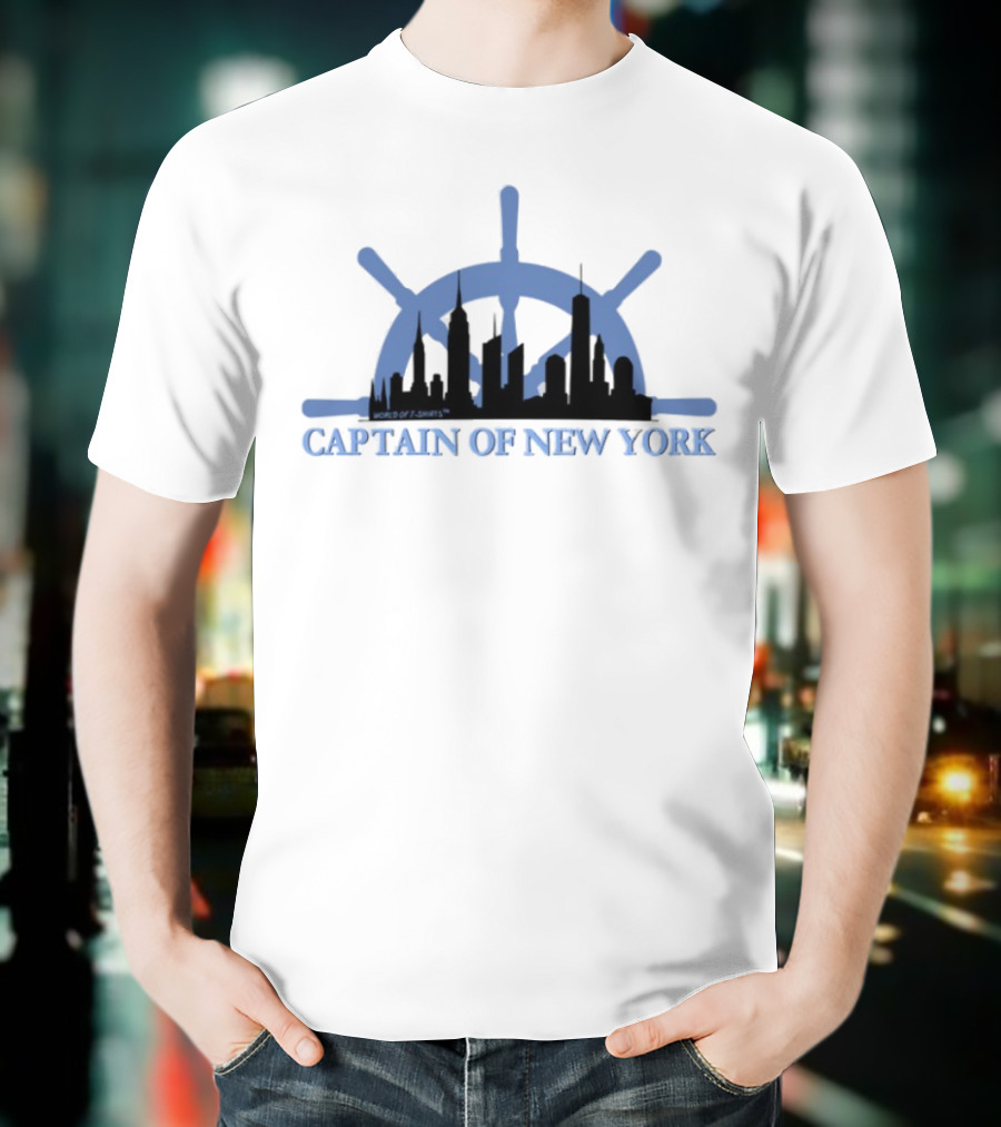 Worldof S Captain Of New York City Skyline Helm T-Shirt