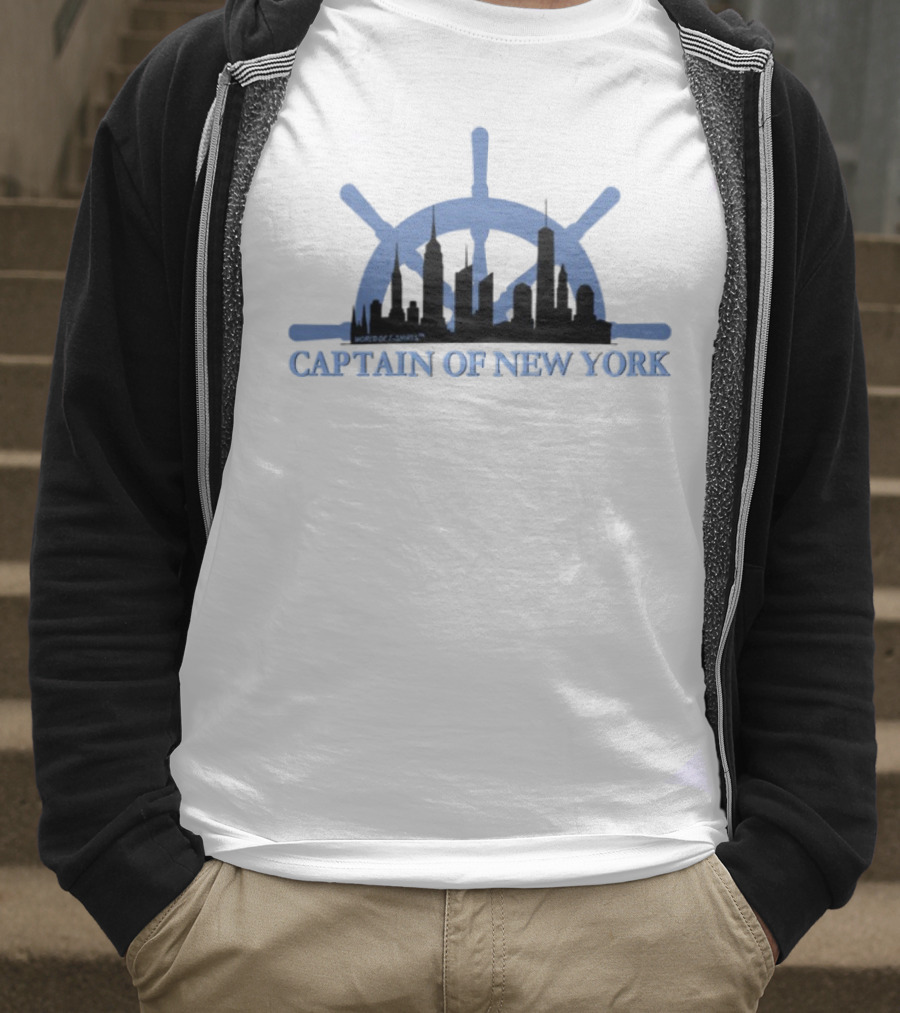 Worldof S Captain Of New York City Skyline Helm T-Shirt