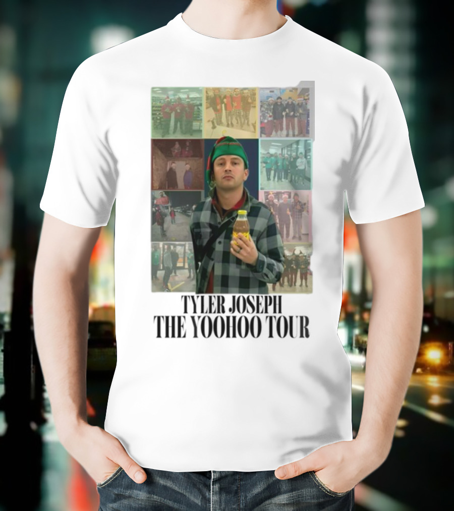 Eggtyler Tyler Joseph Yoohoo Tour Getränkflasche Elf Hemd Karo Holzfäller Look 2023 Collage T-Shirt