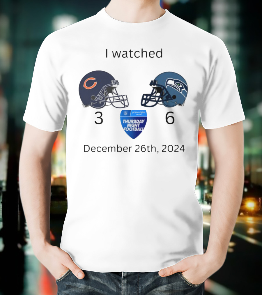 Prime Video Thursday Night Football December 26th 2024 Bears Vs Seahawks T-Shirt
