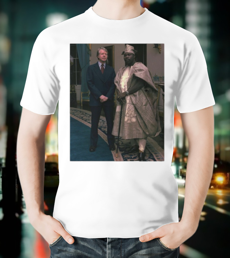 Jimmy Carter Meeting Nigerian President Traditional Attire T-Shirt