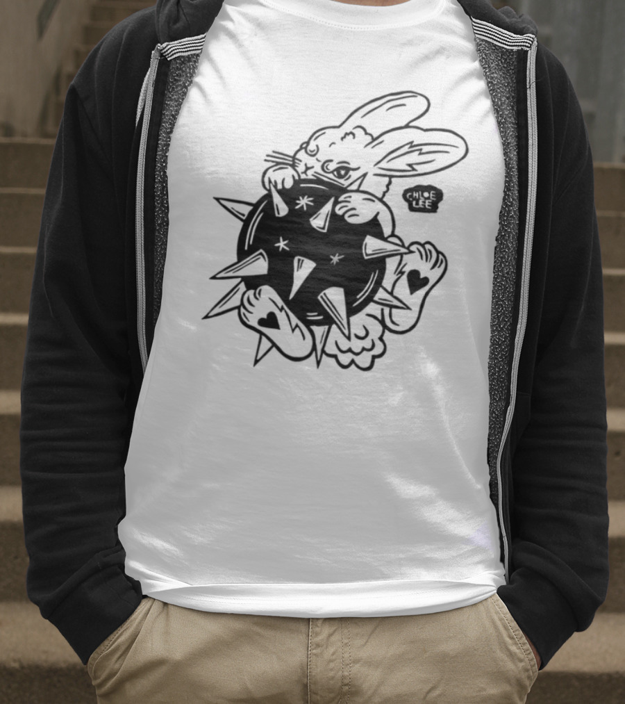 Morningstar Bunny Spiked Star Rabbit Design T-Shirt