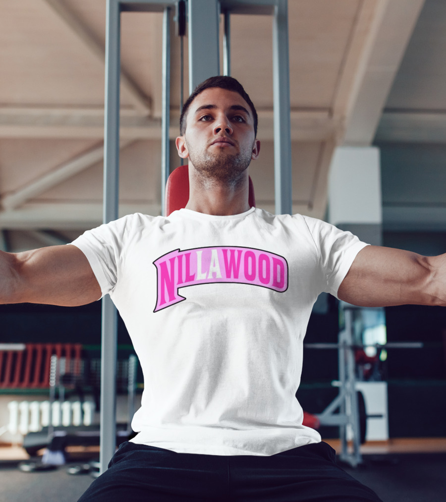 Nilla Allin Nillawood Pink Arch Text T-Shirt