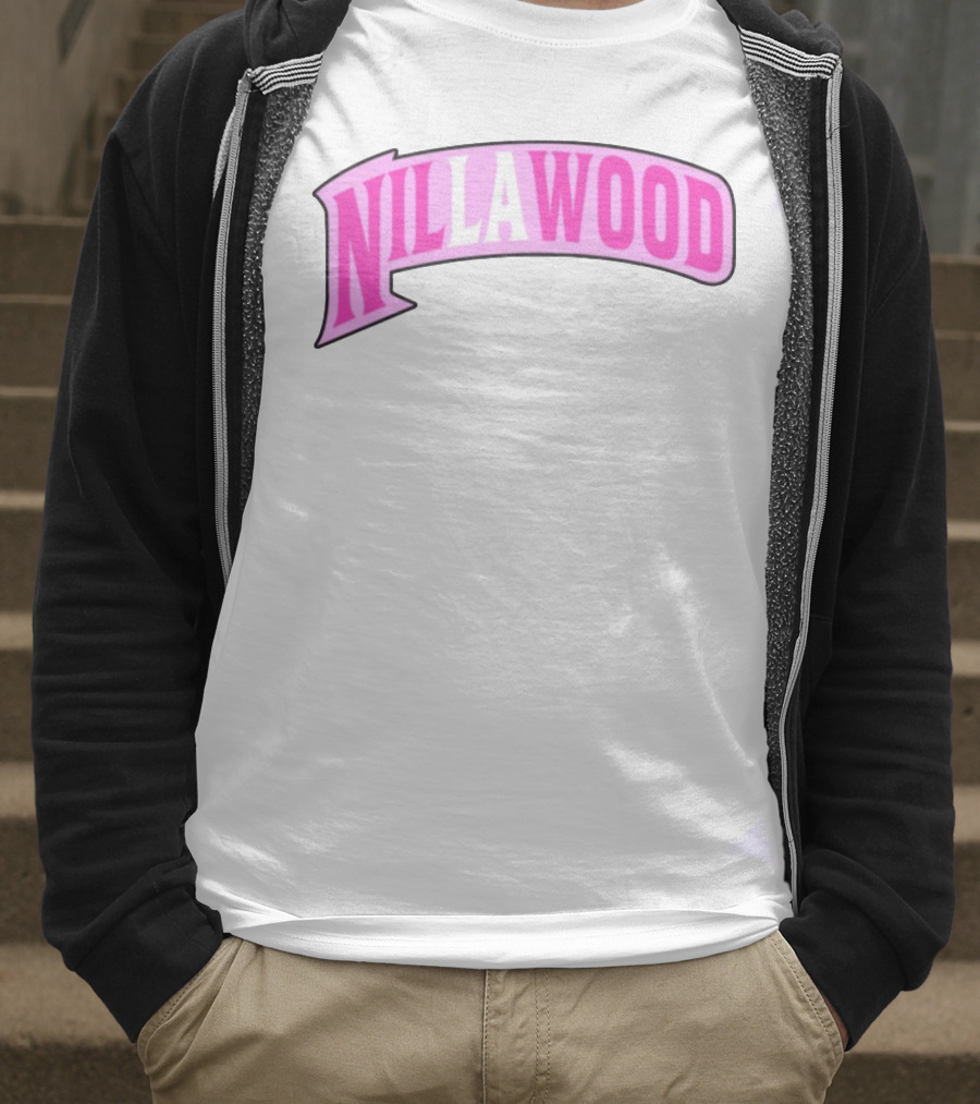 Nilla Allin Nillawood Pink Arch Text T-Shirt