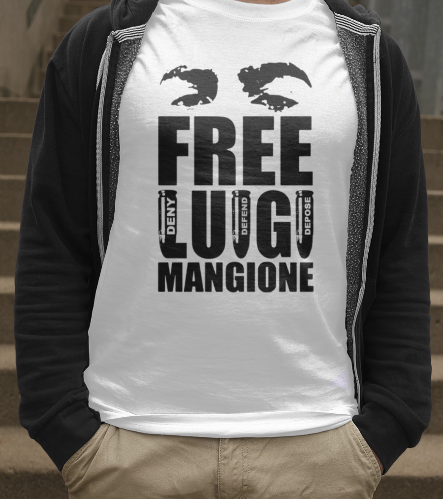 Free Luigi Mangione Crab Claws Deny Defend Depose T-Shirt