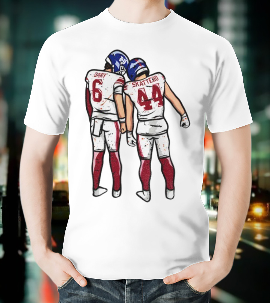 Jaxson Dart Cam Skattebo Number 6 44 New York Football Players Pose NFL Inspired T-Shirt