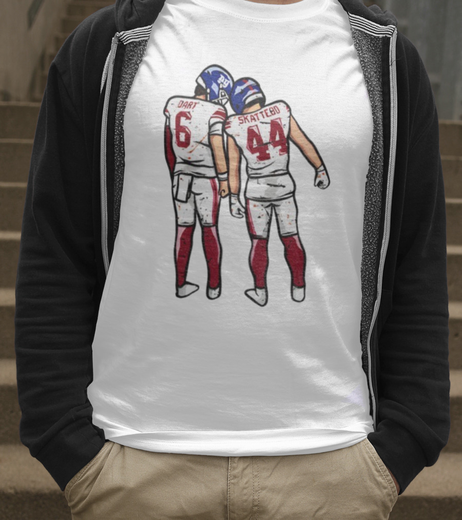 Jaxson Dart Cam Skattebo Number 6 44 New York Football Players Pose NFL Inspired T-Shirt