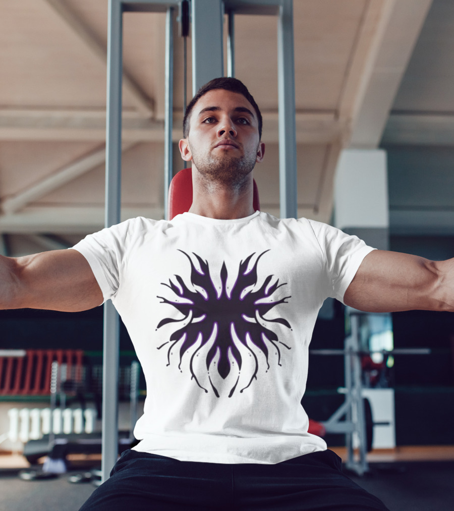 Kinetic Games Prestige IX Purple Abstract Flame Symbol T-Shirt