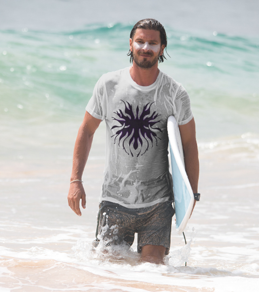 Kinetic Games Prestige IX Purple Abstract Flame Symbol T-Shirt