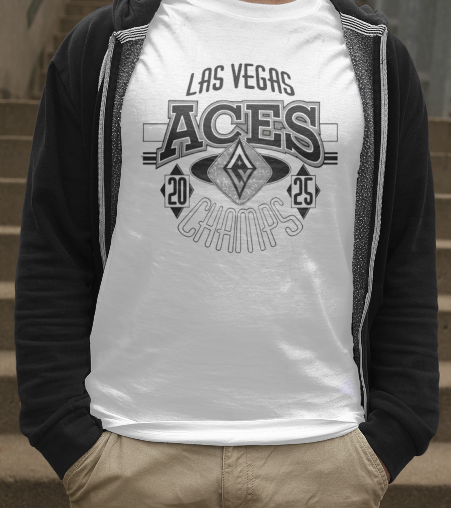 Las Vegas Aces 2025 Champs Logo WNBA Finals Victory Celebration T-Shirt
