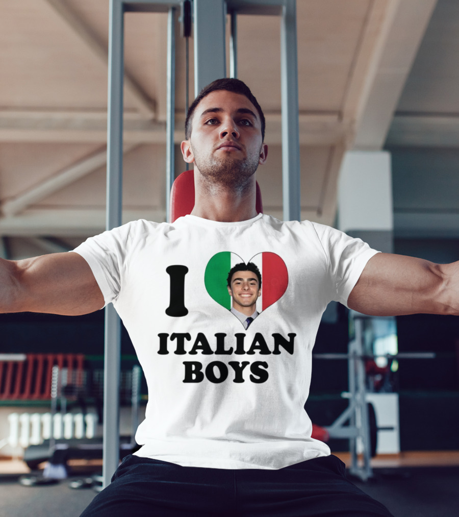 Luici Mangione I Love Italian Boys Heart Italy Flag T-Shirt