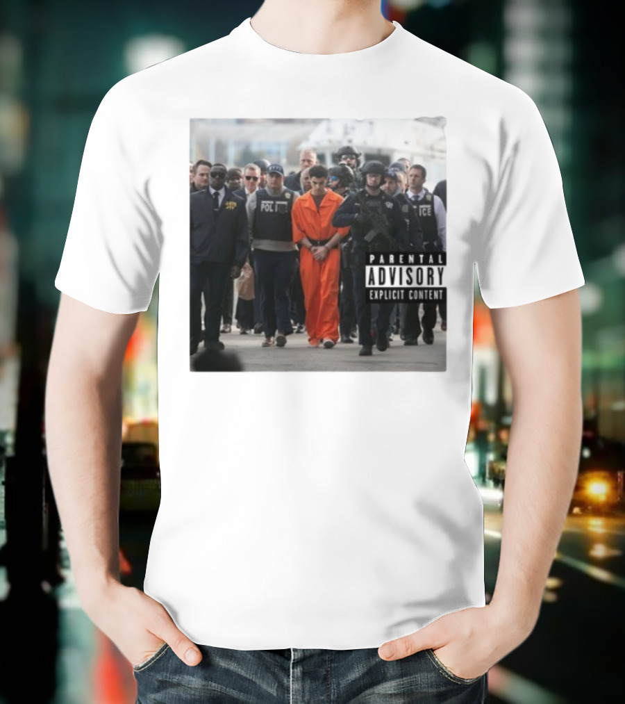 Luigi Mangione Helicopter Arrival With Police Explicit Content T-Shirt