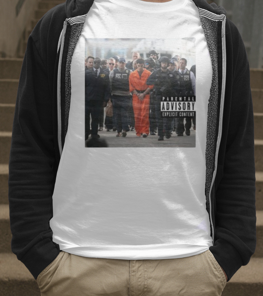 Luigi Mangione Helicopter Arrival With Police Explicit Content T-Shirt