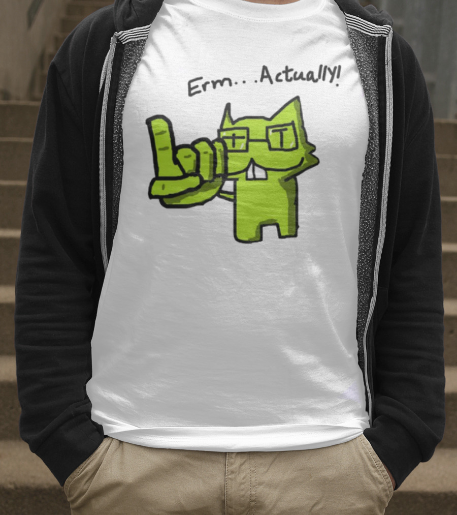 Errr... Actually Nerd Pixel Cat T-Shirt