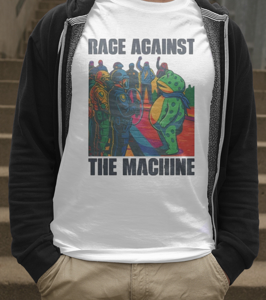 Rage Against The Machine Portland Frog Anti-ICE Protest Imagery T-Shirt