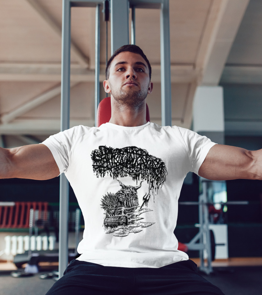 Sanguisugabogg Warlord Album Cover Art Demonic Skull Imagery T-Shirt