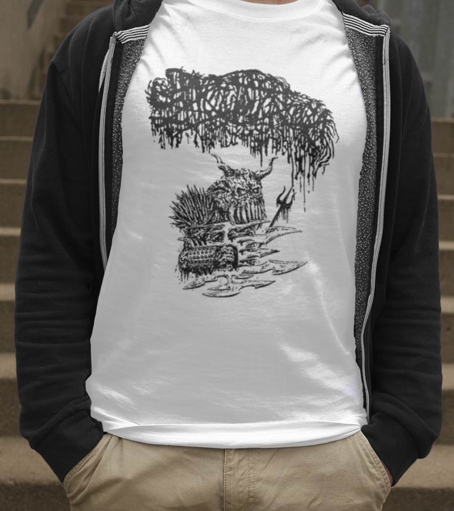 Sanguisugabogg Warlord Album Cover Art Demonic Skull Imagery T-Shirt