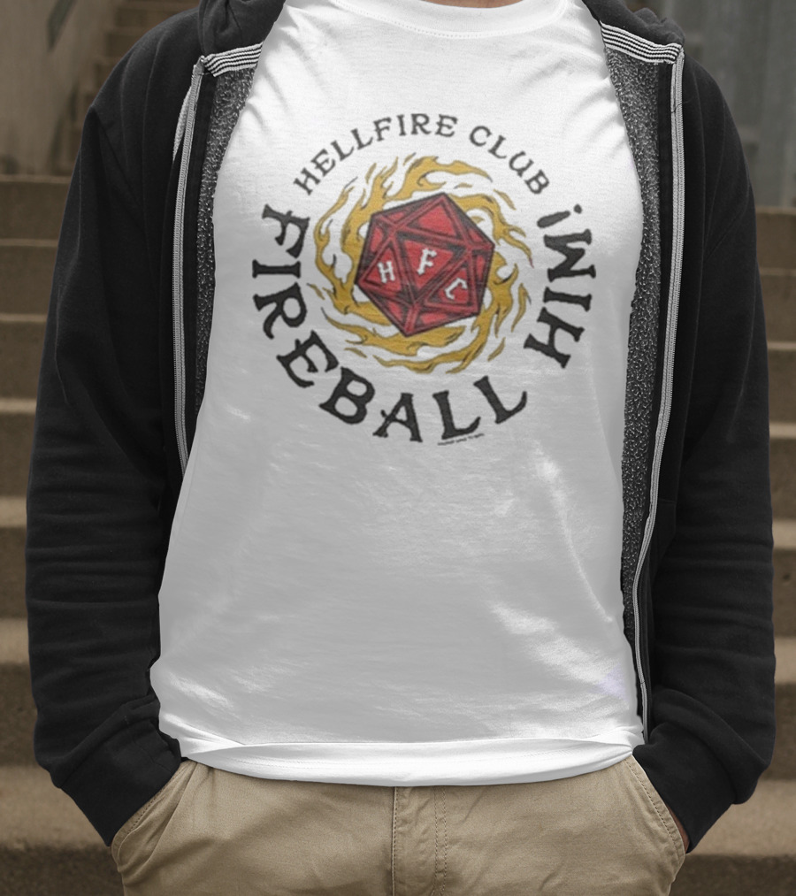 Hellfire Club Fireball Him Stranger Things DnD Dice Imagery T-Shirt