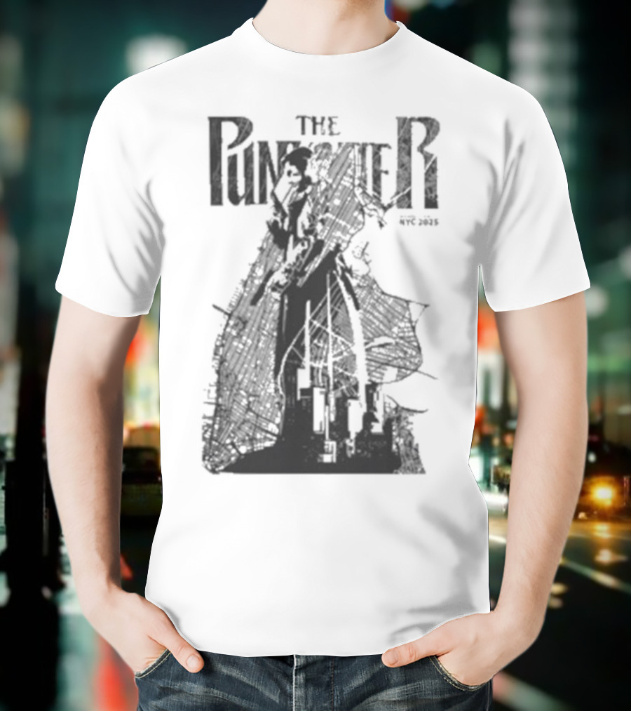 The Punisher NYC Marvel 2025 Stylized Character Illustration T-Shirt