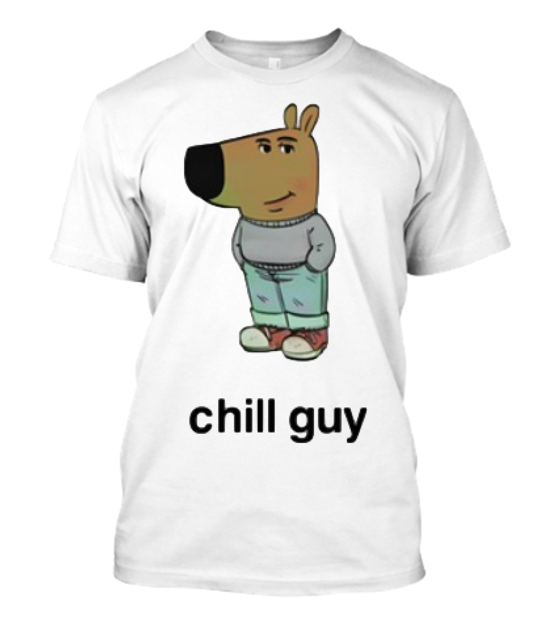 Chill Guy Cartoon Character Casual Style T-Shirt
