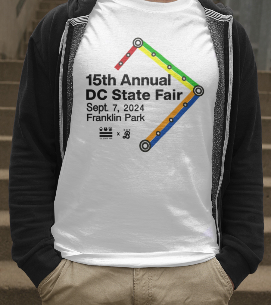 15th Annual DC State Fair Sept 7 2024 Franklin Park Metro Themed Design T-Shirt