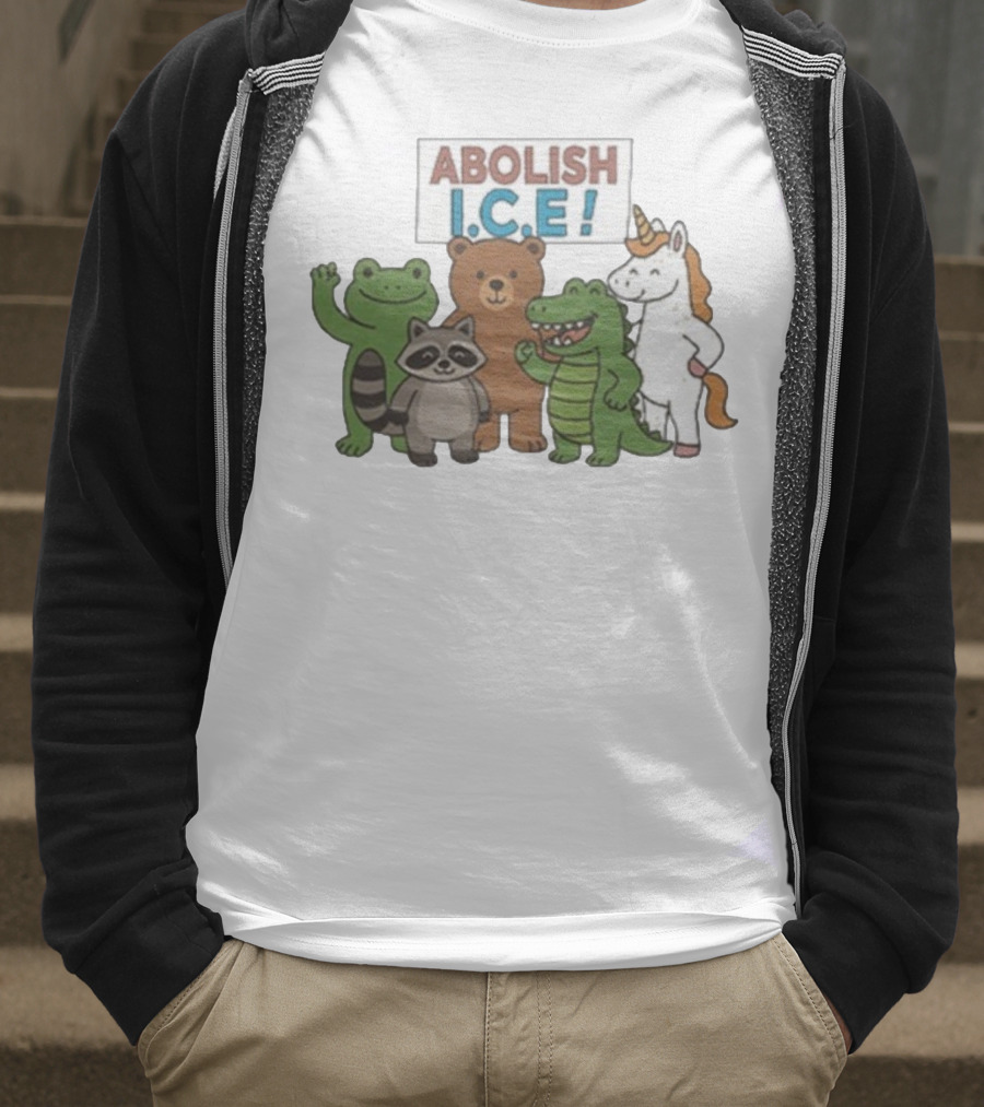 Abolish ICE Frog Raccoon Bear Dinosaur Unicorn T-Shirt