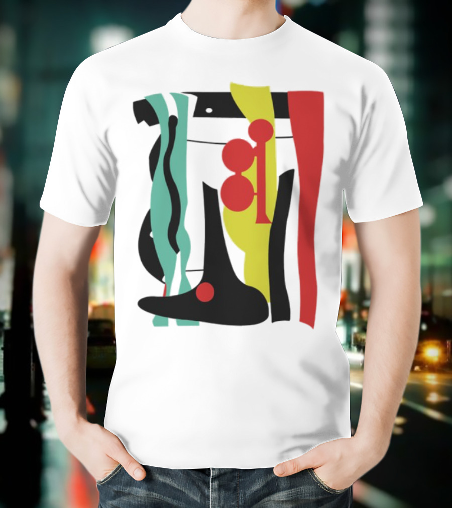 Ace Retro Primary Abstract Geometric Shapes T-Shirt