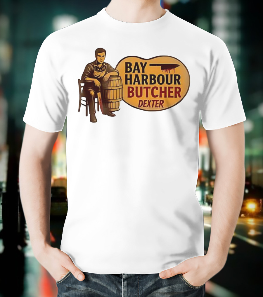 Bay Harbour Butcher Dexter Barrel Dark Vintage Style T-Shirt