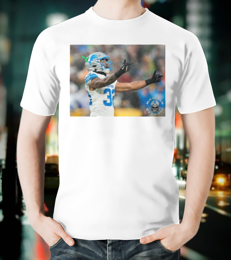 Detroit Lions Brian Branch Made In Detroit Football Celebration T-Shirt
