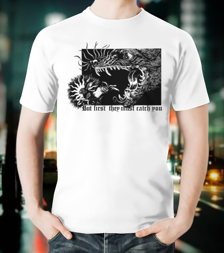 But First They Must Catch You Rabbit And Wolf Artful Chase T-Shirt