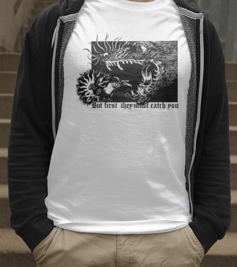 But First They Must Catch You Rabbit And Wolf Artful Chase T-Shirt