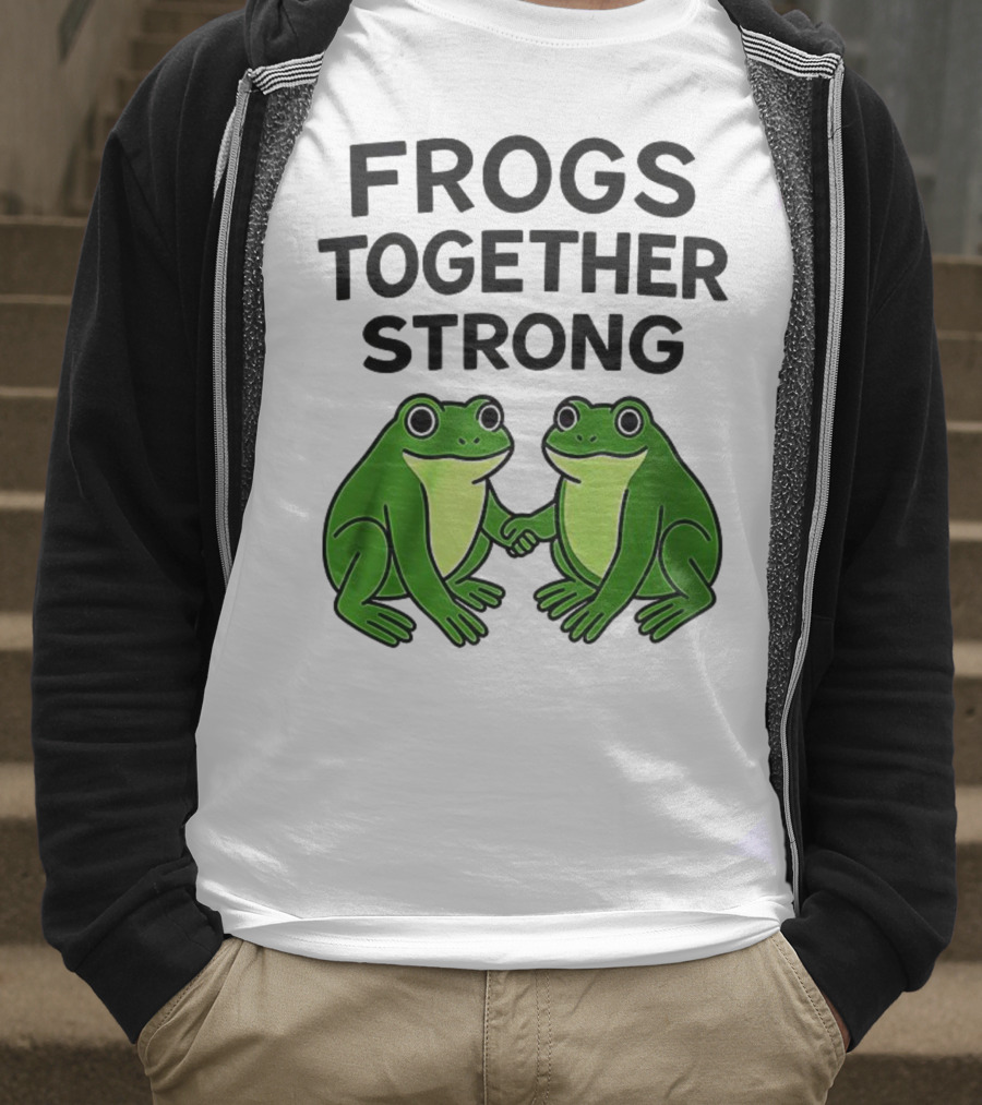 Frogs Together Strong Funny Holding Hands Unity T-Shirt