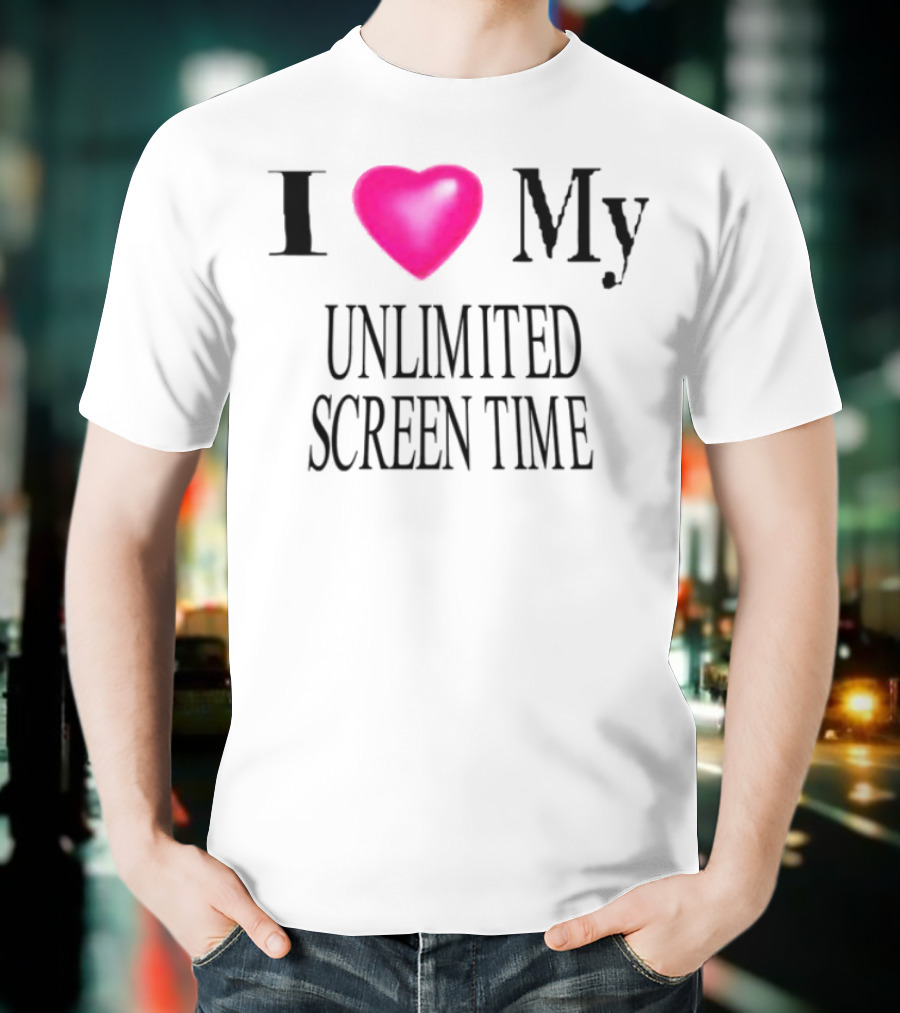 I Love My Unlimited Screen Time Heart T-Shirt