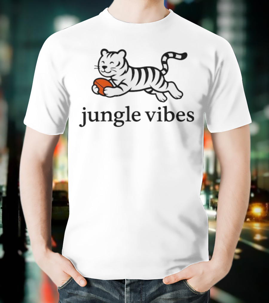 Jungle Vibes Cincinnati Bengals Tiger Football T-Shirt
