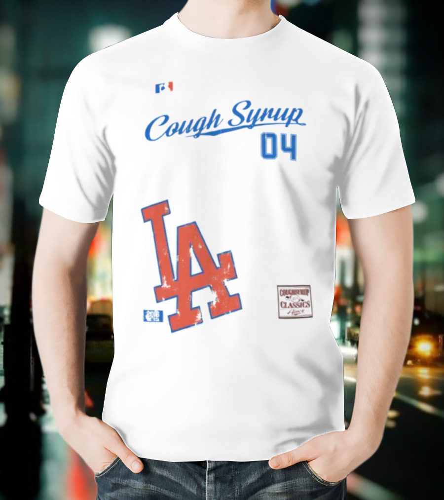 Cough Syrup 04 Los Angeles Dodgers LA Logo Baseball T-Shirt