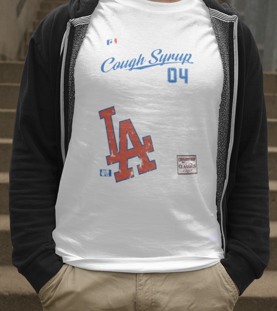 Cough Syrup 04 Los Angeles Dodgers LA Logo Baseball T-Shirt