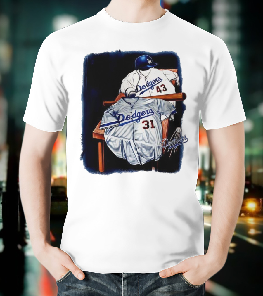 Los Angeles Dodgers 31 And 43 Baseball Jersey Vintage Collection T-Shirt