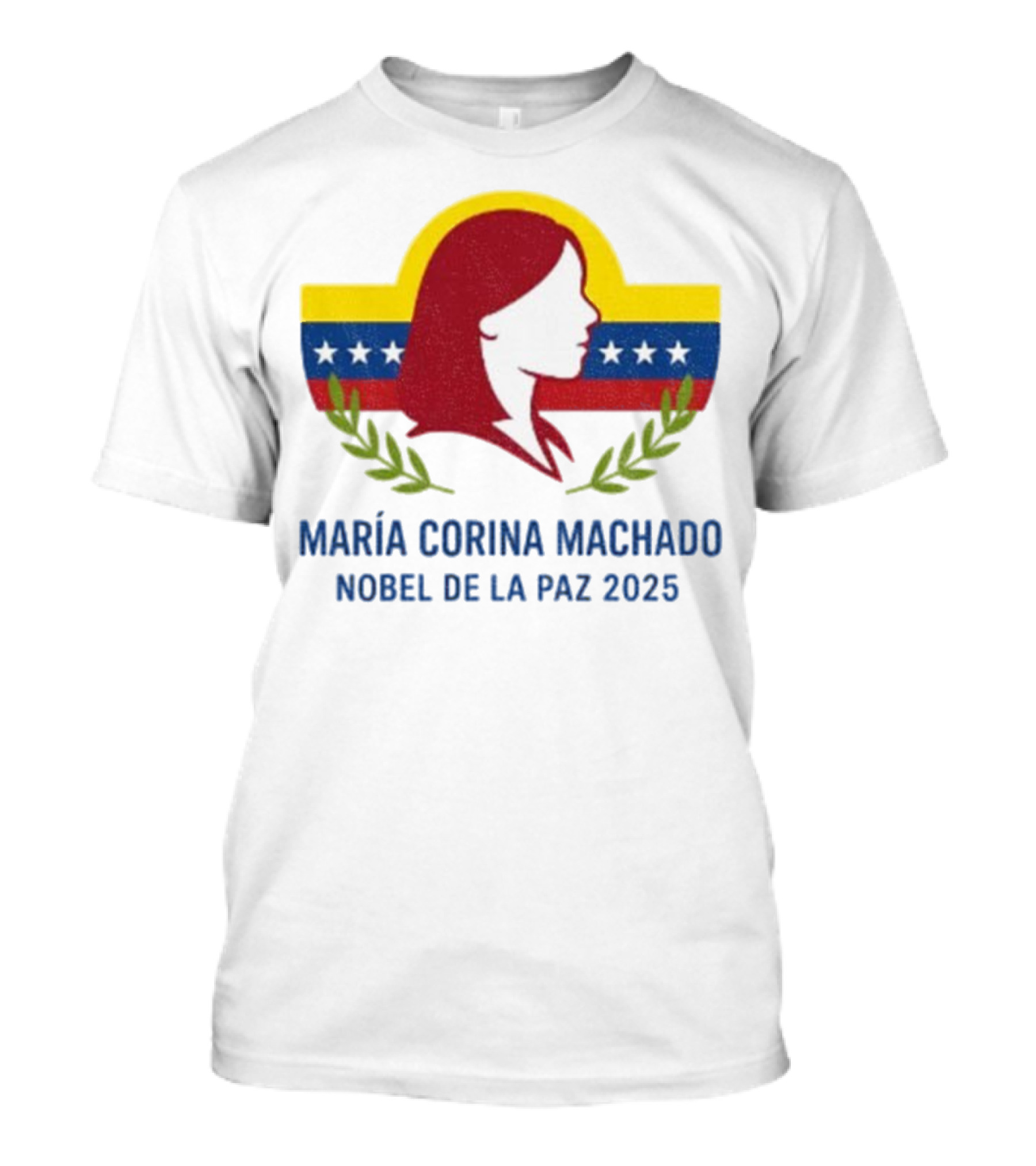 María Corina Machado Nobel De La Paz 2025 Venezuelan Flag Laurels T-Shirt