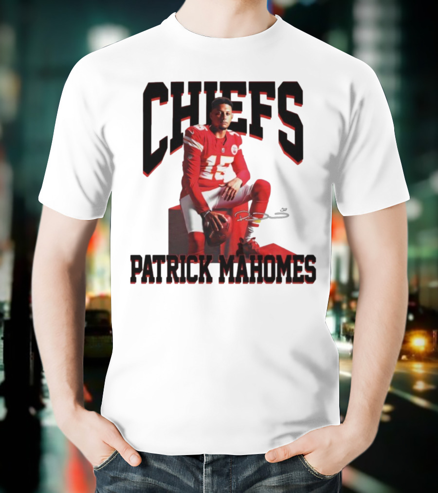 Patrick Mahomes Chiefs Signature Football Number 15 Kansas City T-Shirt